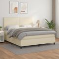 vidaXL Boxspring posteľ s matracom krémová 180x200 cm umelá koža
