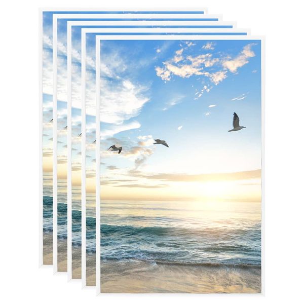 vidaXL Fotorámiky na stenu alebo stôl 5 ks biele 13x18 cm MDF