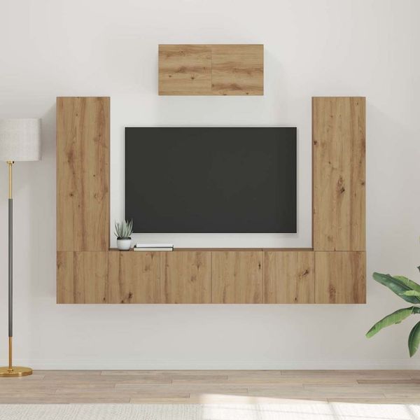 vidaXL Zostava TV skriniek 7 pcs Remeselný dub Kompozitné drevo