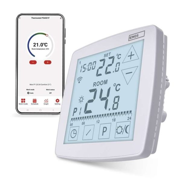 Podlahový programovateľný drôtový WiFi GoSmart termostat P56S01F