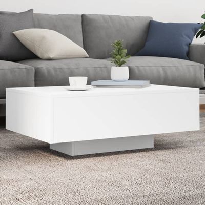 vidaXL Konferenčný stolík s LED svetlami biely 85x55x31 cm