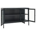 vidaXL Komoda antracitová 105x35x70 cm oceľ a sklo