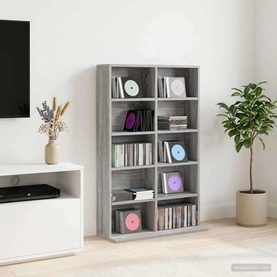 vidaXL CD Skrinka Sivý Sonoma 65 x 23,5 x 97,5 cm Kompozitné drevo
