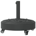 vidaXL Podstavec pod slnečník s kolesami pre Ø38/48 mm tyče 27 kg kruh