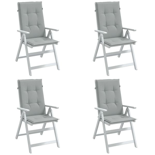 vidaXL Vankúše na stoličky 4 ks svetlosivá melanž 120x50x4 cm látka