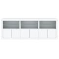 vidaXL Komoda s LED svetlami biela 181,5x37x67 cm