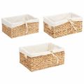 vidaXL Úložné košíky 3 ks Vodný hyacint 40 x 30 x 18 cm Prírodná