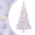 vidaXL Umelý vianočný stromček Biela 240 cm PVC a oceľ