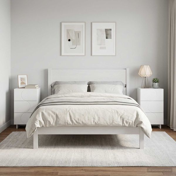 vidaXL Nočný stolík 2 pcs Biela 33,5 x 34,5 x 60 cm Kompozitné drevo
