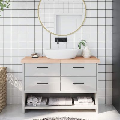vidaXL Kúpeľňová doska 120x40x(2-6) cm neošetrený masív