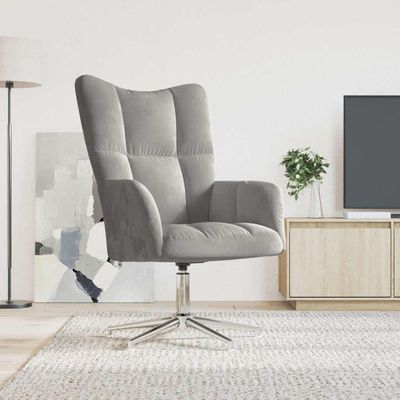 vidaXL Relaxačné kreslo bledosivé zamatové