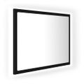 vidaXL LED kúpeľňové zrkadlo čierne 60x8,5x37 cm, akryl