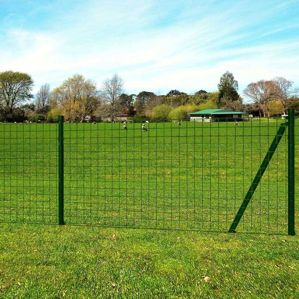 vidaXL Euro plot, oceľ 25x0,8 m, zelený