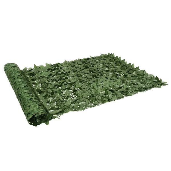 vidaXL Balkónová zástena s tmavo zelenými listami 300x150 cm