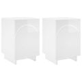 vidaXL Nočný stolík 2 pcs Biela s vysokým leskom 33,5 x 34,5 x 50 cm
