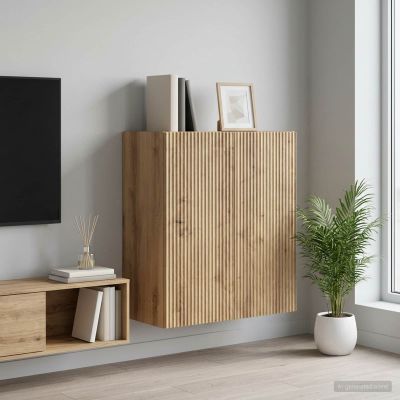vidaXL Nástenná skrinka 59 x 31 x 60 cm Kompozitné drevo Dub artisan