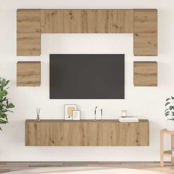 vidaXL Zostava TV skriniek 8 pcs Remeselný dub Kompozitné drevo