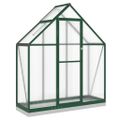 vidaXL Skleník so základovým rámom zelený 169x58x202 cm hliník