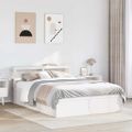 vidaXL Posteľný rám s čelom biely 135x190 cm borovicový masív