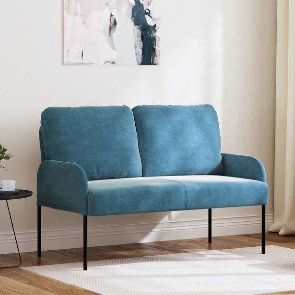 vidaXL Pohovky s vankúšom 110cm Modrá Preglejka