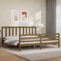 vidaXL Posteľný rám s čelom medovo-hnedý 200x200 cm masívne drevo