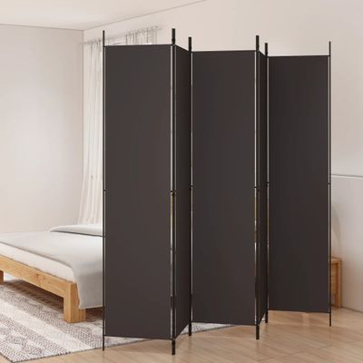 vidaXL 5-panelový paraván hnedá 250x220 cm látkový