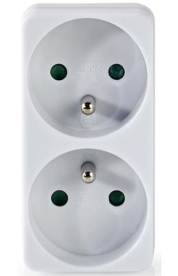 NEDIS sieťový rozbočovač/ 2x zásuvka typu E (s kolíkom)/ 250 V AC 50/60 Hz/ 16 A/ 3500 W/ biely Rozdeľovač zásuviek, typ E/F na 2× typ C, 1100 W, 2,5 A, 250 V AC, biely