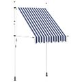 vidaXL Ručne zaťahovacia markíza, 150 cm, modro-biele pásiky