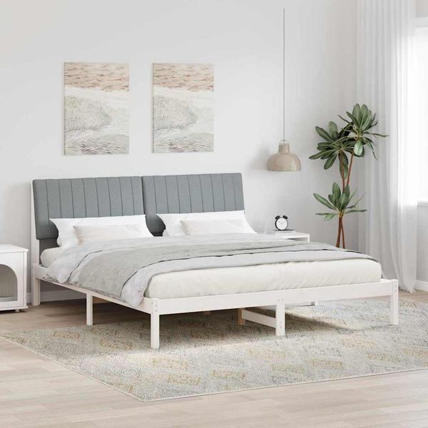 vidaXL Rám postele Svetlosivá 180 x 200 cm Masívne borovicové drevo