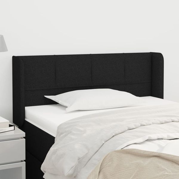 vidaXL Čelo postele so záhybmi čierne 93x16x78/88 cm látka