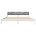 vidaXL Rám postele Biela a svetlosivá 200 x 200 cm Borovicový masív