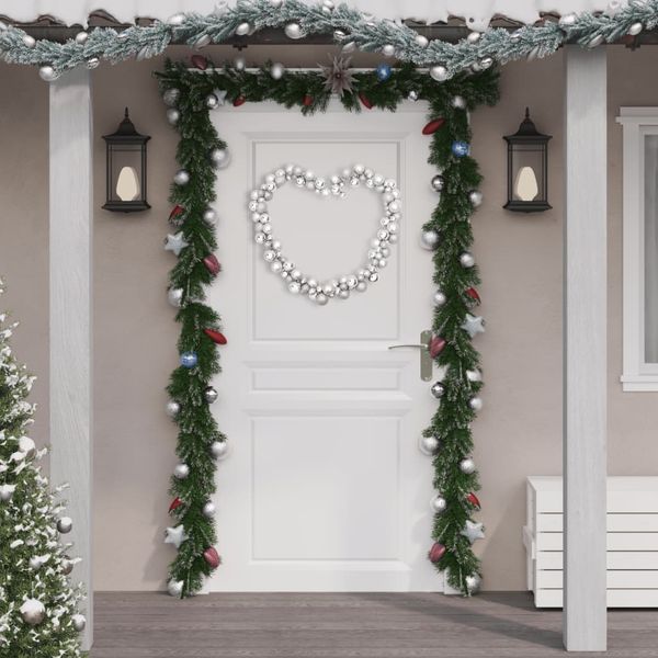 vidaXL Vianočná girlanda z gulí strieborná 175 cm polystyrén
