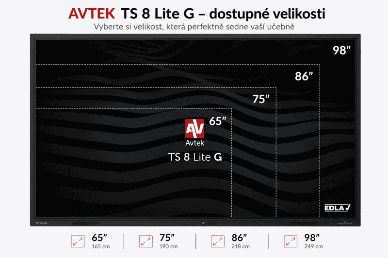 AVTEK TS 8 Lite G 86, interaktívny dotykový displej 86'', 4K, 8GB/128GB, EDLA, Android 14