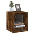 vidaXL Nočné skrinky so sklenenými dverami 2 ks dymový dub 35x37x42 cm