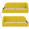 vidaXL Rohový rám postele s čelnou doskou Žltá 80 cm x 200 cm Zamat