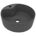 vidaXL Luxusné umývadlo, prepad, matné tmavosivé 36x13 cm, keramika