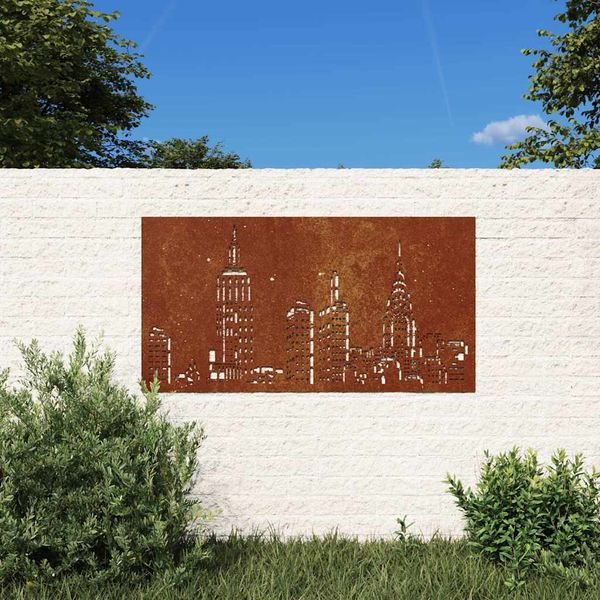 vidaXL Záhradná dekorácia 105x55 cm, cortenová oceľ, panoráma