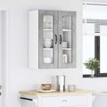 vidaXL Nástenný sklenený kabinet PORTO Betónová šedá 60 x 31 x 80 cm