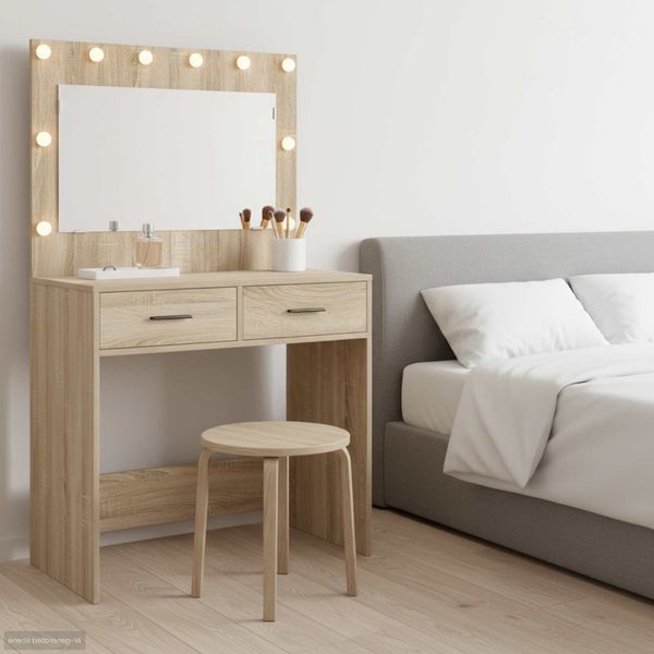 vidaXL Toaletný stolík Sonoma dub 78,5 x 41 x 135 cm Kompozitné drevo