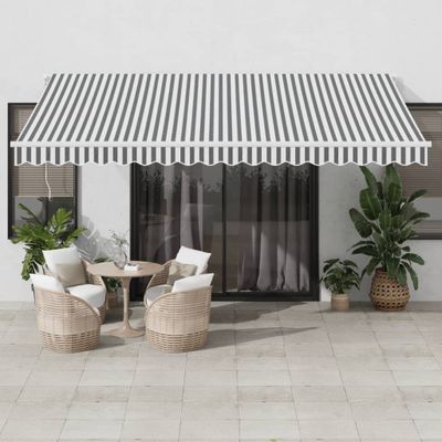 vidaXL Ručne zaťahovacia markíza antracit a biela 450x350 cm