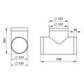 T-tvarový odbočník VENTS 232 - 125 mm PVC