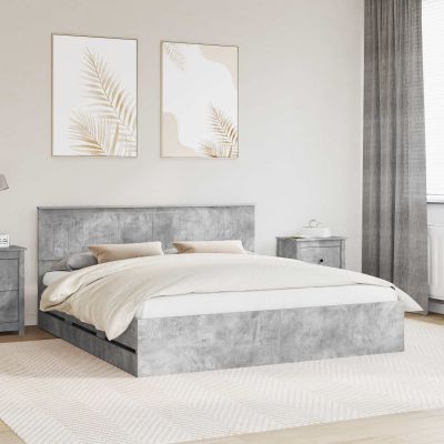 vidaXL Rám postele Betónová šedá 180 x 200 cm Inžinierske drevo