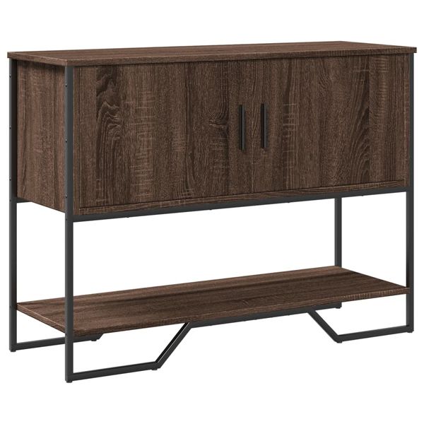 vidaXL Konzolový stolík hnedý dub 100x35x74,5 cm kompozitné drevo