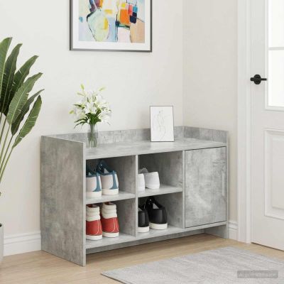 vidaXL Skriňa na topánky s úložiskom Betónovo sivá 100 x 39,5 x 51 cm