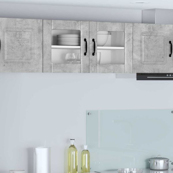 vidaXL Nástenný sklenený kabinet LUCCA Betónovo sivá 80 x 31 x 40 cm