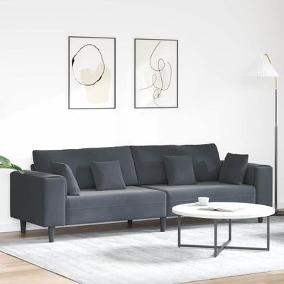 vidaXL Pohovka Tmavo šedá 250 x 77 x 76 cm Zamat