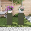 vidaXL Stojan na rastliny 2 pcs Olivovo zelená 24 x 24 x 55 cm Oceľ