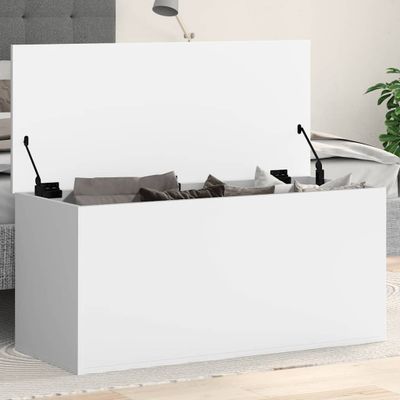 vidaXL Úložný box biely 100x42x46 cm kompozitné drevo
