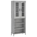 vidaXL Vysoká skrinka sivý dub sonoma 69,5x34x180 cm spracované drevo