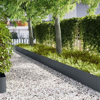 vidaXL Obrubník trávnika 10 ks 100 x 0,05 x 30 cm Antracit